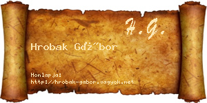 Hrobak Gábor névjegykártya